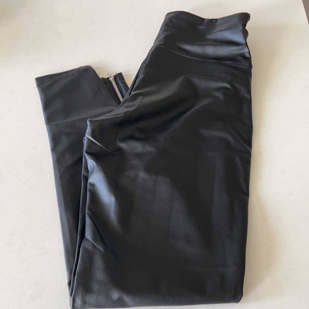 Yummie Black Pleather Leggings